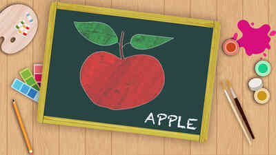 Easy Apple Drawing For Kids