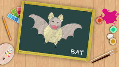 Easy Bat Drawing For Kids