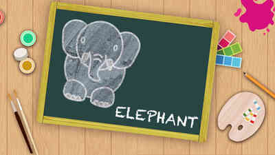 Easy Elephant Drawing For Kids