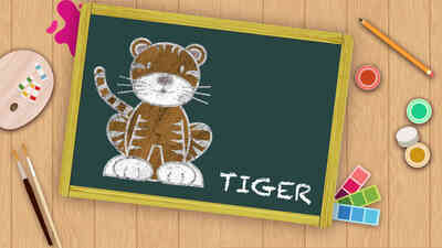 Easy Tiger Drawing For Kids