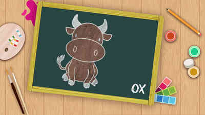 Easy an Ox Drawing For Kids