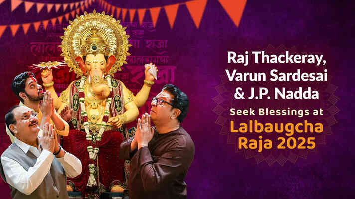 Raj Thackeray, Varun Sardesai & J.P Nadda Seeks Bleessings at Lalbaug