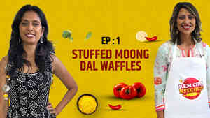 Stuffed Moong Dal Waffles